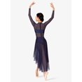 thumbnail image 2 of Double Platinum Adult Long Sleeve High-Low Dance Performance Dress N7316, 2 of 8