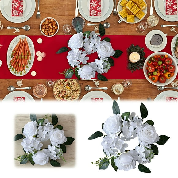 Rose 20cm Candlestick Wreath Exquisite Design Versatile Easy to Use Ideal Decoration