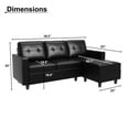 thumbnail image 4 of Honbay Black L Shape Sectional Sofa, Convertible with Ottoman, 4 of 8