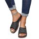 thumbnail image 1 of Women Open Toe Rhinestone Wedge Slippers Beach Slides Shoes Sandals, 1 of 2