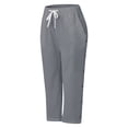 thumbnail image 5 of ZLBDYG Linen Capri Pants Girls 2026 Spring Summer Casual Drawstring Side Button Capris Kids Elastic Waist Wide Leg Cropped Shorts, 5 of 5