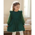 thumbnail image 2 of Vestido Sweetabby de punto verde para niños pequeños, manga larga de 4 a 5 años, 2 of 8