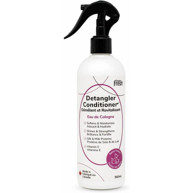 Dog Hair Detangler Conditioner by EnviroFresh, Shine & Stengthens, All Natural, Leave-in Conditioner, Coat Detangler, Matted Dog Hair, Berry Fusion Scent (380mL)#686