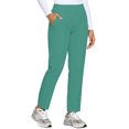 thumbnail image 2 of Women Stretch Straight Leg Pants Elastic Waist Lightweight Work Pants Casual Lounge Athletic Trousers with Pockets Dark Green XXL, 2 of 7