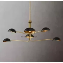 Mid Century 1950 Brass Black Orb Sputnik Italian Ceiling Stilnovo Chandelier