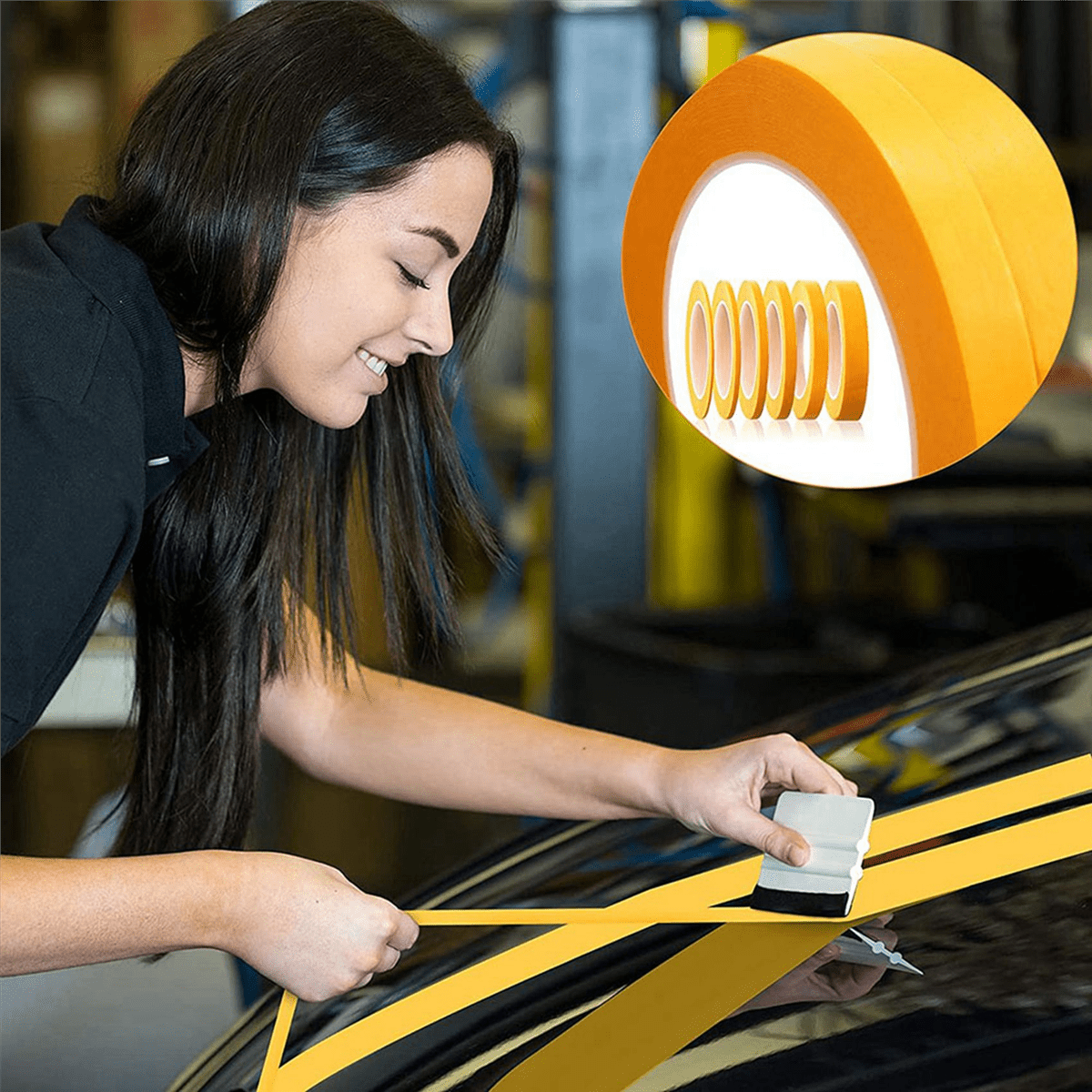 18 Tape 1/16,7/10,1/8,1/4,1/2,3/4 Inch x 55Yard, Fineline Masking Tape, Painters Automotive Masking Tape