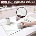thumbnail image 2 of Dish Drying Mat for Kitchen Counter, 23.5x15.5in Super Absorbent Hide Stain Dish Drying Pad with Non-slip Rubber Backed, Quick Drying Mat for Coffee Machine Dish Rack（Whtie Marble）, 2 of 6