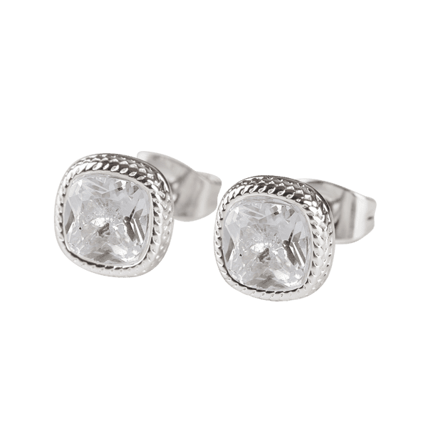 Aretes de Oro 14k o Plata para Mujer con Zirconia Cúbica LuckyLy, Modelo Cleo Azul plateado UNITALLA