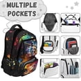 thumbnail image 5 of KUIFORTI Baseball Print School Bag for Kids Versatile Backpack with Multiple Organizer Pockets Waterproof Outdoor Teen Boys Bookbag for Elementary Middle School, 5 of 7