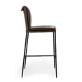 thumbnail image 3 of Iva 31 Inch Bar Stool Chair, Padded, Rolled Back, Brown Top Grain Leather, 3 of 5