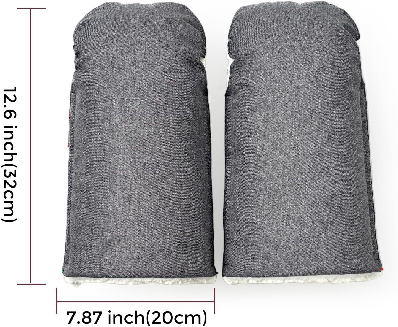 Momcozy Stroller Gloves Warmmuffs,Universal Winter Anti-Freeze Stroller Mittens,Winter Handmuff Stroller Accessories,Ultra-Plush,Weather-Proof,Foldable Adjustable,Shopping Golf Pet Cart, Gray