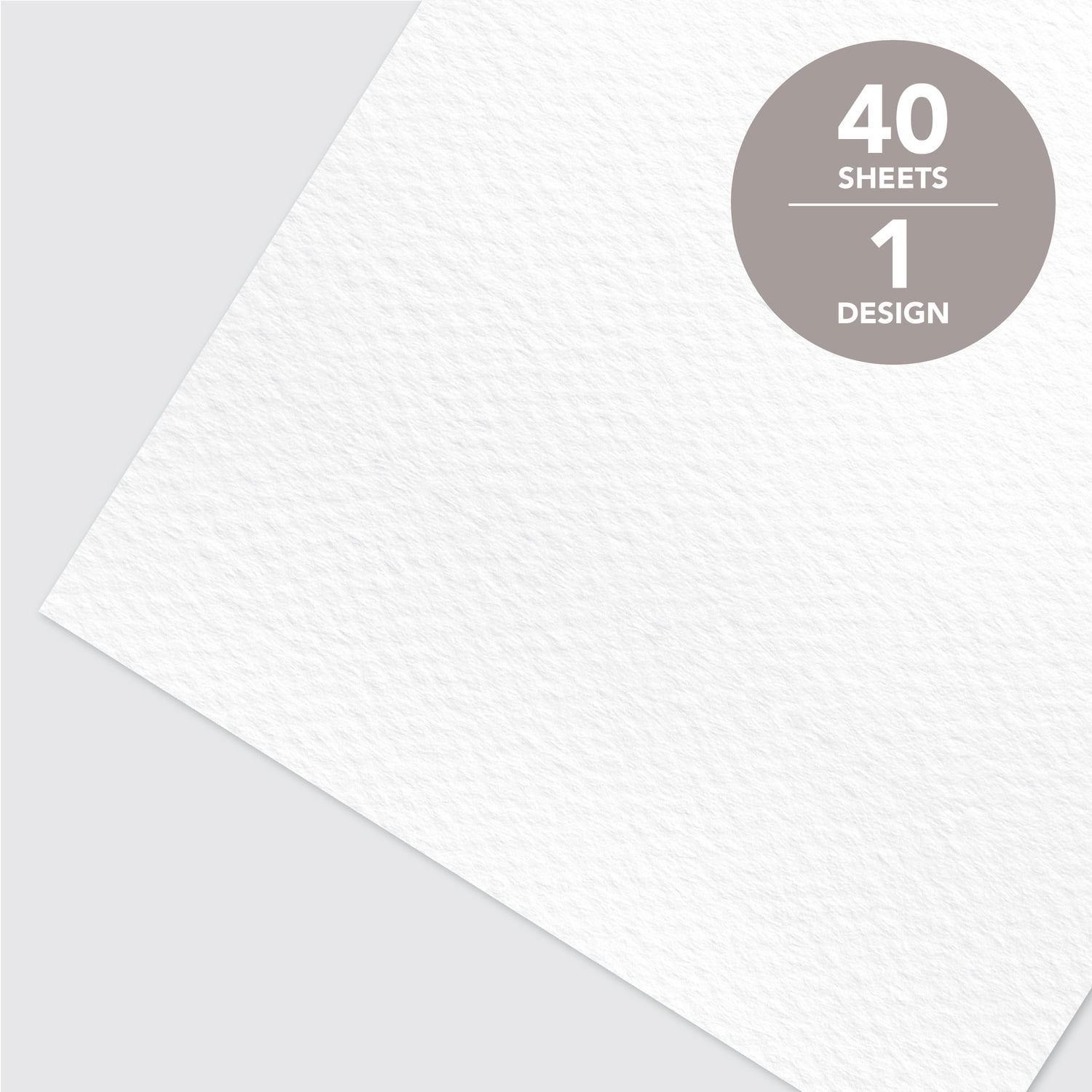 Roobee by Mara-Mi White Textured Cardstock Paper, 12" x 12," 200 GSM, 40 Count New