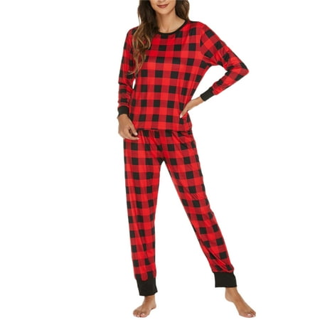 

Pybcvrrd Women s Vintage Christmas Pjs Thermal Henley Long Sleeve Top with Jogger Pajama Set