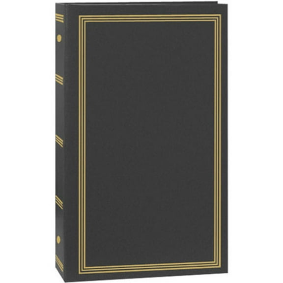 Pioneer Photo Album Classic 3 Ring Photo Album with Solid Color Covers & Gold Trim, Holds 300 4x6" Photos, 3 Per Page. Color: Dark Gray.