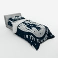thumbnail image 2 of Ambesonne Saying Bedding Set 3 Pcs, Spaceship and Love Saying, Twin, Dark Blue and White, 2 of 2