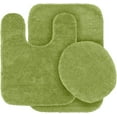 thumbnail image 1 of Colección de baño de 3 piezas. Incluye: 1 tapete de contorno, 1 tapa de inodoro y 1 tapete de baño antideslizante con respaldo de goma. Color sólido verde salvia n.° 6., 1 of 3