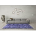 thumbnail image 3 of Ahgly Company Machine Washable Indoor Square Persian Blue Traditional Area Rugs, 7' Square, 3 of 4