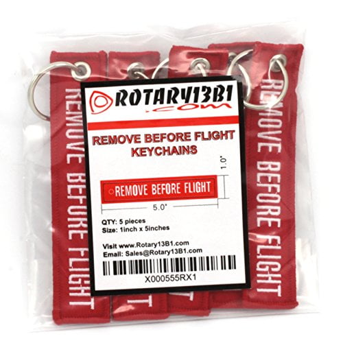 Black & Red Combo 2 Pack Rotary13B1 Remove Before Flight Key Chain 