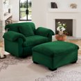 thumbnail image 3 of Modern Velvet Sofa Chair with Storage Ottoman, Thick Cushions & Durable Frame – Comfortable Living Room Seating for Small Spaces, Green, 3 of 7