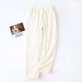 thumbnail image 3 of Women Plush Fuzzy Pajama Pants Flannel Fleece Winter Warm Lounge Sleepwear Nightwear with Pockets, 3 of 7