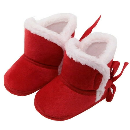 

Fashion Baby Girls Boys 0-18 Months Toddler Lined Boots Pram Shoes Baby Snow Booties Crib Shoes RED L