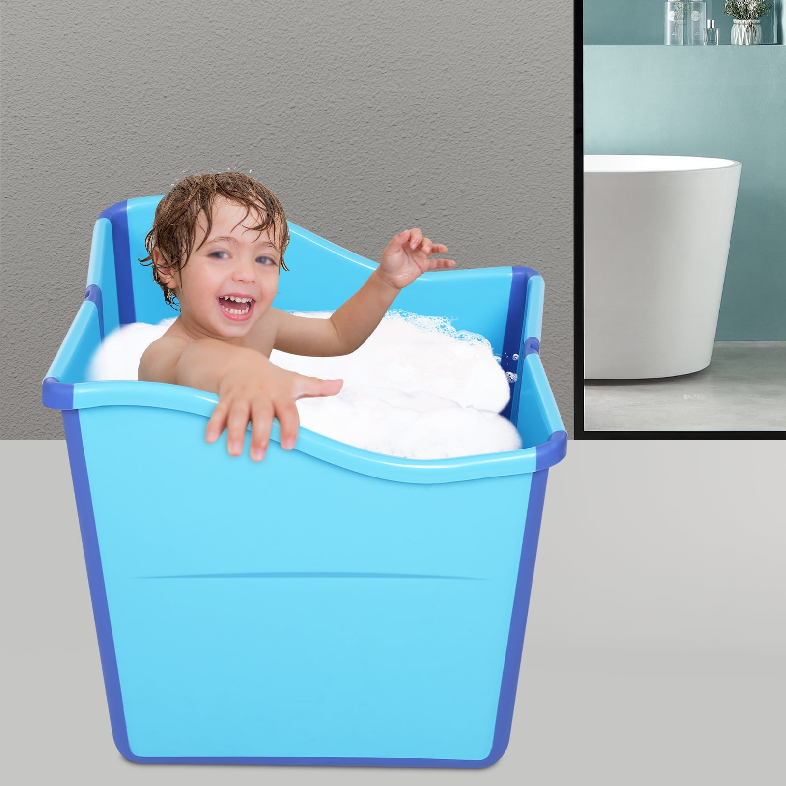 Home Portable Bathtub,Foldable Mini Bathtub for Children,Kids Folding Water Tub Sauna Spa Soaking Bath Bathtub Collapsible Bathtub -22.45gal