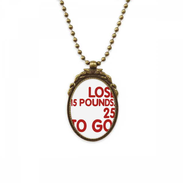 Perder peso cita rojo ingles Collar Colgante Vintage de bronce antiguo de joyeria de lujo de regalo Unbranded M