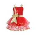 thumbnail image 6 of Ocealan Kids Girls Sequined Ballet Tutu Dress Christmas Clothes Ms.Santa Dress Dance Dress Leotards Red 10, 6 of 7