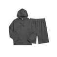 thumbnail image 2 of Biekopu Men's Casual Outfits, Solid Color Long Sleeve Hoodies Drawstring Shorts 2 Piece Tracksuits Jogger Set, 2 of 3