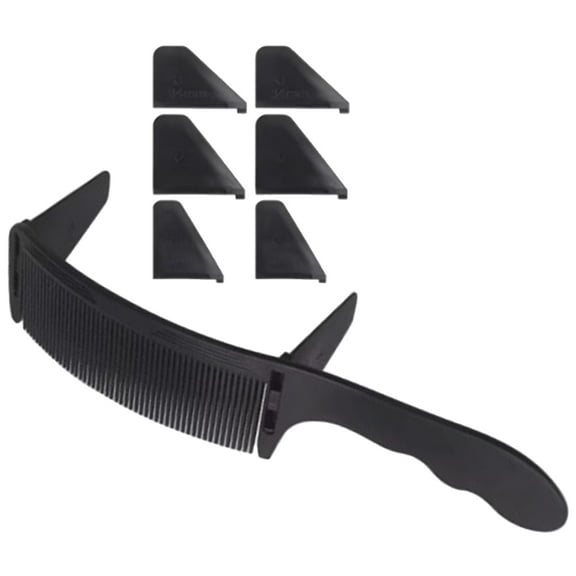 UPOUART Hair Cutting Comb Set for Barber Fade and Styling, Black Plastic Positioning Comb for Precise Haircuts