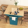 thumbnail image 4 of LOOM 55.7'' Kitchen Island with 2 Drop Leaf for 4-6 Seating,Rolling Kitchen Cart on 5 Wheels with Power Outlet,Folding Dining Table with Spice & Towel Rack,3 Drawers,for Kitchen,Green(Two Packages), 4 of 9