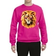 thumbnail image 2 of Lion With Sunglasses Animal Lover Unisex Crewneck Graphic Sweatshirt, Fuschia, Large, 2 of 3