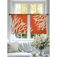 thumbnail image 4 of Sea White Coral Orange Sheer Curtains 45 Inch Long 2 Panels, Marine Background Modern Art Light Filtering Rod Pocket Semi Sheer Curtains, Sheer Voile Drapes for Living Room Bedroom, 52"x45", 4 of 5