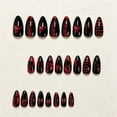 thumbnail image 3 of Halloween Nail Art Stickers 24 Pcs, Skulls and Bones Flowers Butterflies Cool Edgy Elegant Wearable Nail Tips, Spooky Chic False Nail Decor for Women Girls, Party Manicure DIY Kit, 3 of 5