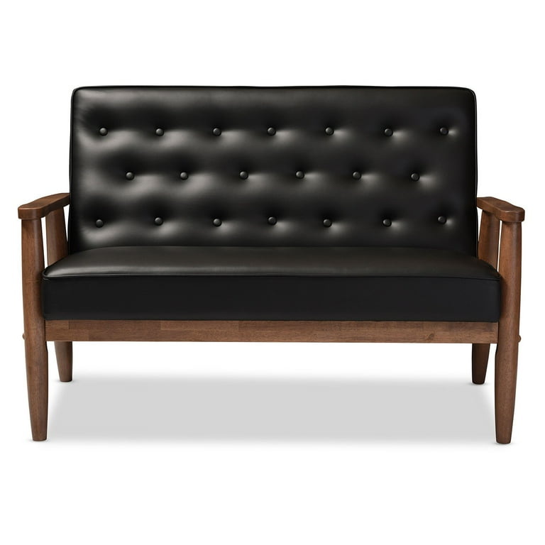 Baxton Studio Sorrento Mid-century Retro Modern Grey Fabric Upholstered Wooden 2-seater Loveseat Baxton Studio Sorrento Mid-century Retro Modern Grey Fabric Upholstered Wooden 2-seater Loveseat