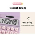 thumbnail image 5 of Desk Calculator, Big Buttons Calculator, 12 Digits, Large LCD Display Cute Calculator, Solar and Battery Dual Power Desktop Calculators, Cute and Aesthetic -Gradient Green, 5 of 9
