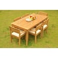 thumbnail image 4 of Teak Dining Set:6 Seater 7 Pc - 71" Rectangle Table and 6 Stacking Montana Arm Chairs Outdoor Patio Grade-A Teak Wood WholesaleTeak #WMDSMTf, 4 of 4
