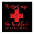 thumbnail image 1 of DistinctInk Custom Bumper Sticker - 3" x 3" Decorative Decal - Black Background - Nurses Are The Heartbeat of Healthcare, 1 of 2