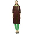thumbnail image 2 of Phagun Women Solid Pattern Mandarin Collar Straight Kurti Indian Designer Ethnic Dress, 2 of 9