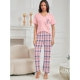 thumbnail image 3 of PinkBeautiM Women's Pajama Sets 2 Piece Short Sleeve Shirts and Long Pants Pjs Sleepwear, 3 of 6