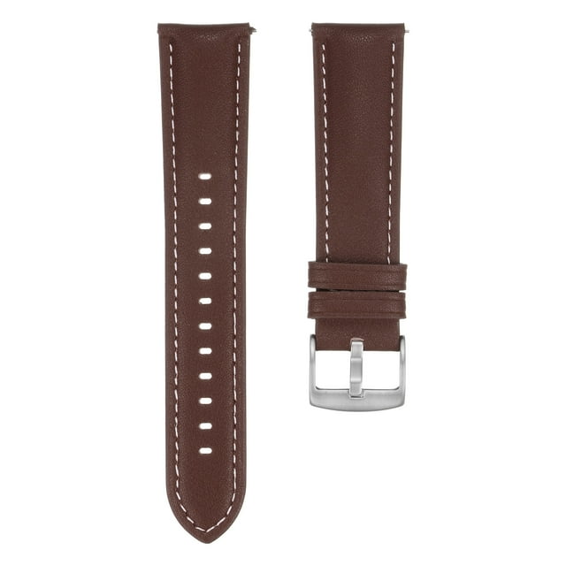 Correa de reloj de cuero Uxcell de 22 mm con liberación rápida, correas de reloj de cuero genuino para hombres y mujeres, marrón oscuro