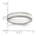 thumbnail image 2 of 925 Sterling Silver Solid Polished 4mm Design Edge Band Ring Size 9 Ring for Women and Men, 2 of 2