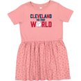 thumbnail image 3 of Inktastic Cleveland Vs. the World Blue and Red with Baseball Girls Toddler Dress, 3 of 5