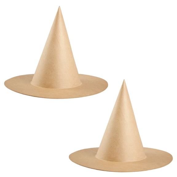 Factory Direct Craft Paper Mache Witch Hats, Set of 2, 16 Inch Halloween Craft Hat Forms