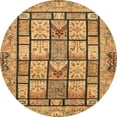 thumbnail image 1 of Ahgly Company Indoor Round Abstract Saddle Brown Abstract Area Rugs, 6' Round, 1 of 6