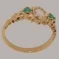 thumbnail image 4 of LBG British Made 9k Rose Gold Natural Opal & Emerald Womens Promise Ring - 33 size options - Size 7, 4 of 9