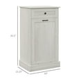 thumbnail image 3 of Kitchen Trash Cabinet with Tilt Out Bin & Drawer, Free Standing Storage Organizer, Gray Wood Grain Top, 20''W x 13.25''D x 35.5''H, 3 of 9