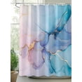 thumbnail image 2 of Turquoise Abstract Marble Texture Shower Curtain, Modern Pink Gradient Bathroom Decor Curtains Set with Hooks, Waterproof Fabric Home Accessories， Stall 36 X 78 Inch, 2 of 6