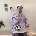 thumbnail image 4 of Bolso de hombro mullido con flores de vaca, bolso de mano de felpa para axila, bolso mullido, pequeño bolso de mano para mujer, Otoño Invierno, 4 of 4