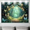 thumbnail image 5 of 5 x 3 ft Enchanted Forest Backdrop Spring Fairytale Forest Flower Wonderland Background, Glitter Butterfly Princess Magic Theme Banner Portraits Photo Props Party Decor, 5 of 6